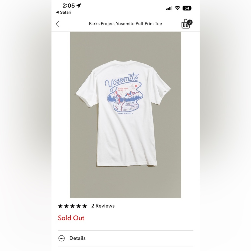 Urban Outfitters Parks Project Yosemite Puff Print Tee